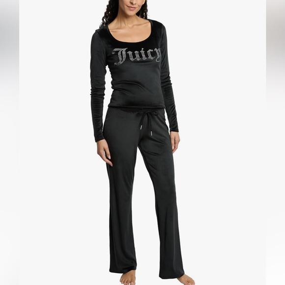 Juicy Couture Black Velour Crewneck 🖤 - Picture 1 of 8
